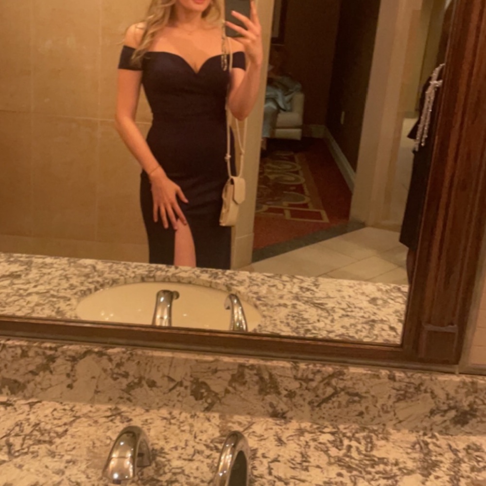 Navy Off-Shoulder Dress